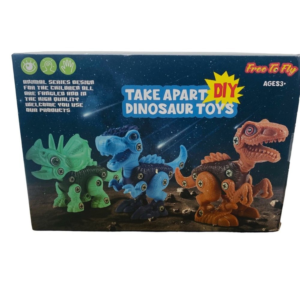 Free to Fly Take Apart DIY Assemble Puzzle Dinosaur Toys Raptor T-Rex Stegosauru